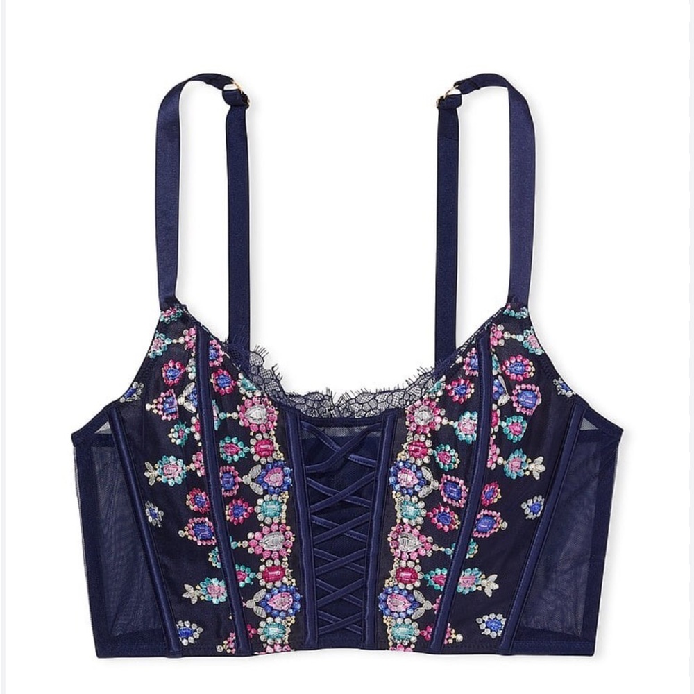 Victoria's Secret Navy Floral Bustier